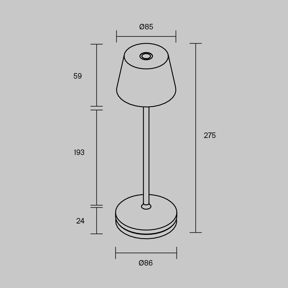 Аккумуляторный светильник *8,5*-27,5 см, *LED*1W, Maytoni Nook MOD494RL-L1BK, Черный