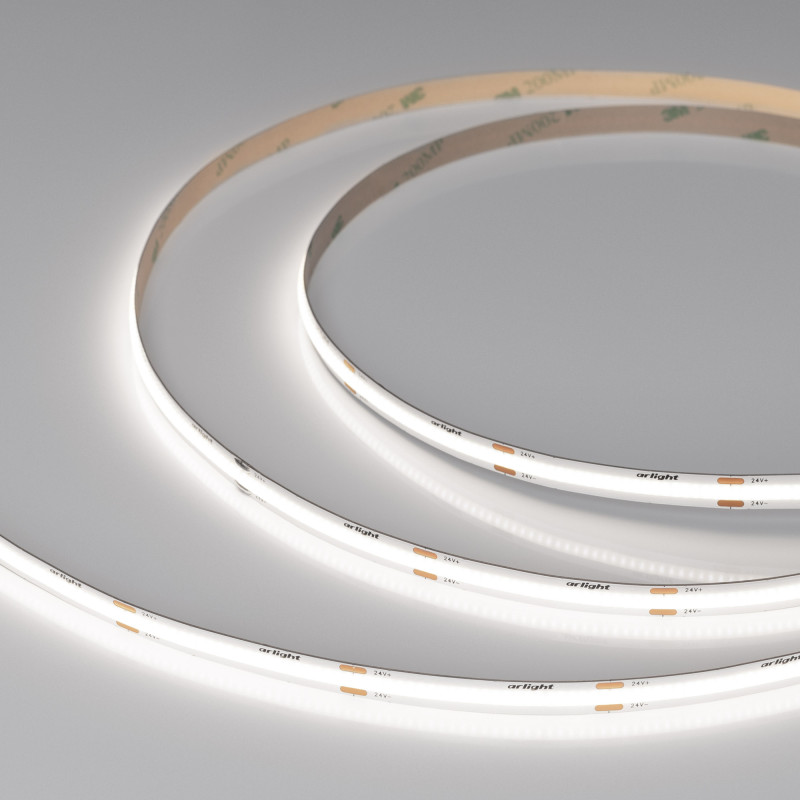 Лента COB-X480-8mm 24V White6000 (8 W/m, IP20, CSP, 5m), Arlight 039057. Цена указана за 5 метров. Продается кратно 5 метрам.