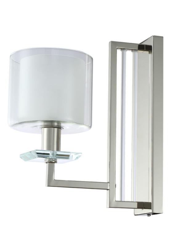Бра 14*25 см, Crystal Lux NICOLAS AP1 NICKEL/WHITE никель/прозрачный