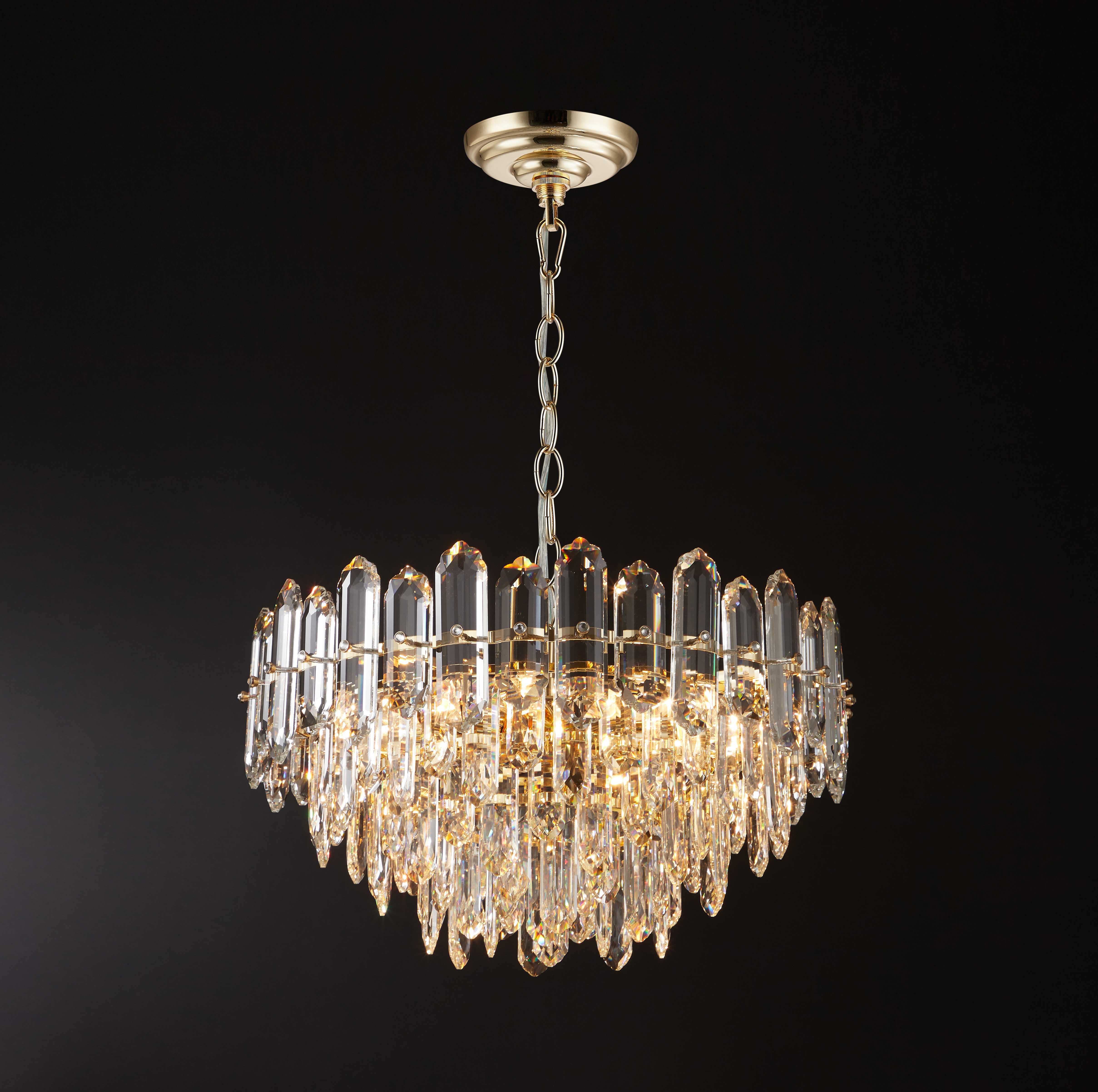 Люстра 500*280, 8*E14, 40W NewRgy Cristallo B1-ф500*H280 H GOLD, Золото