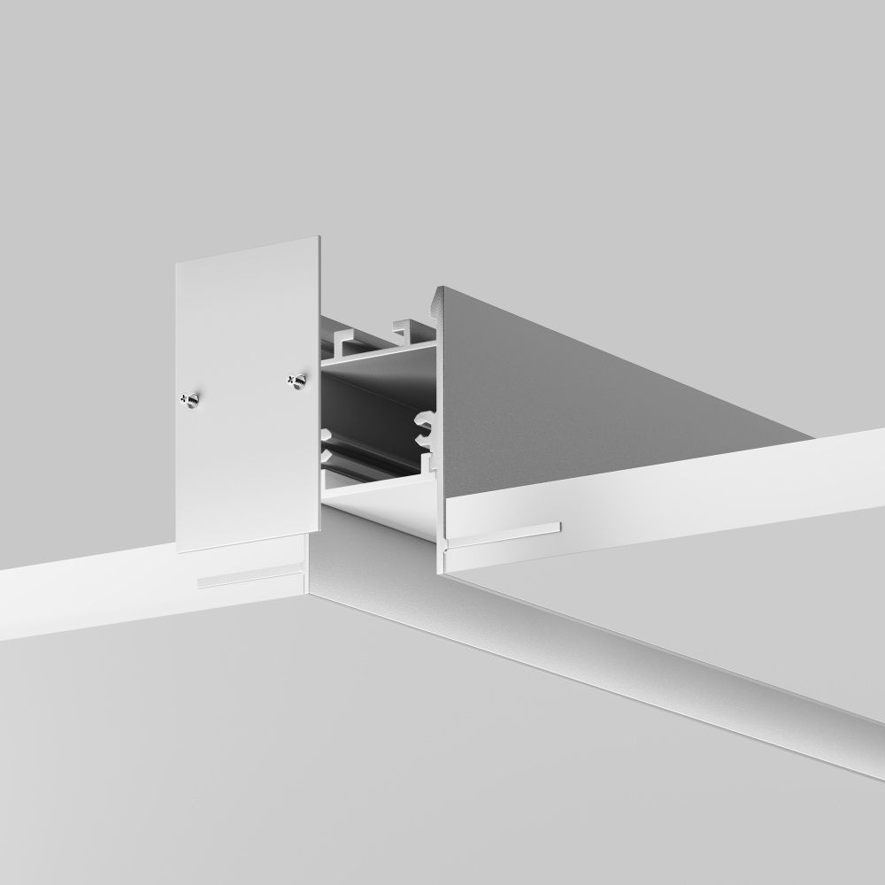 Комплект заглушек (для профиля 65×42) 2 шт., ALM-6542-EC 642056, *3*4 см, Maytoni Led Strip 642056, Серебро