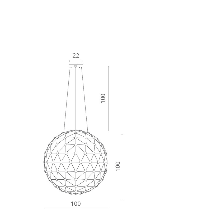Светодиодный подвес Divinare Cristallino 1610/02 SP-140, LED 140W, 3000K, диаметр 100 см