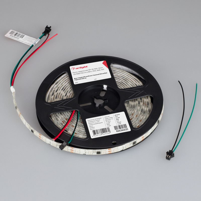 Лента герметичная SPI-SE-B60-10mm 12V RGB-PX3 (14.4 W/m, IP65, 5060, 5m) (Arlight, бегущий огонь) 026366(2). Цена указана за 5 метров. Продается кратно 5 метрам.