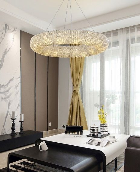 Светильник DZN-8198 GOLD/ЗОЛОТО D1000*180/H1500/12/G9/40W BAND