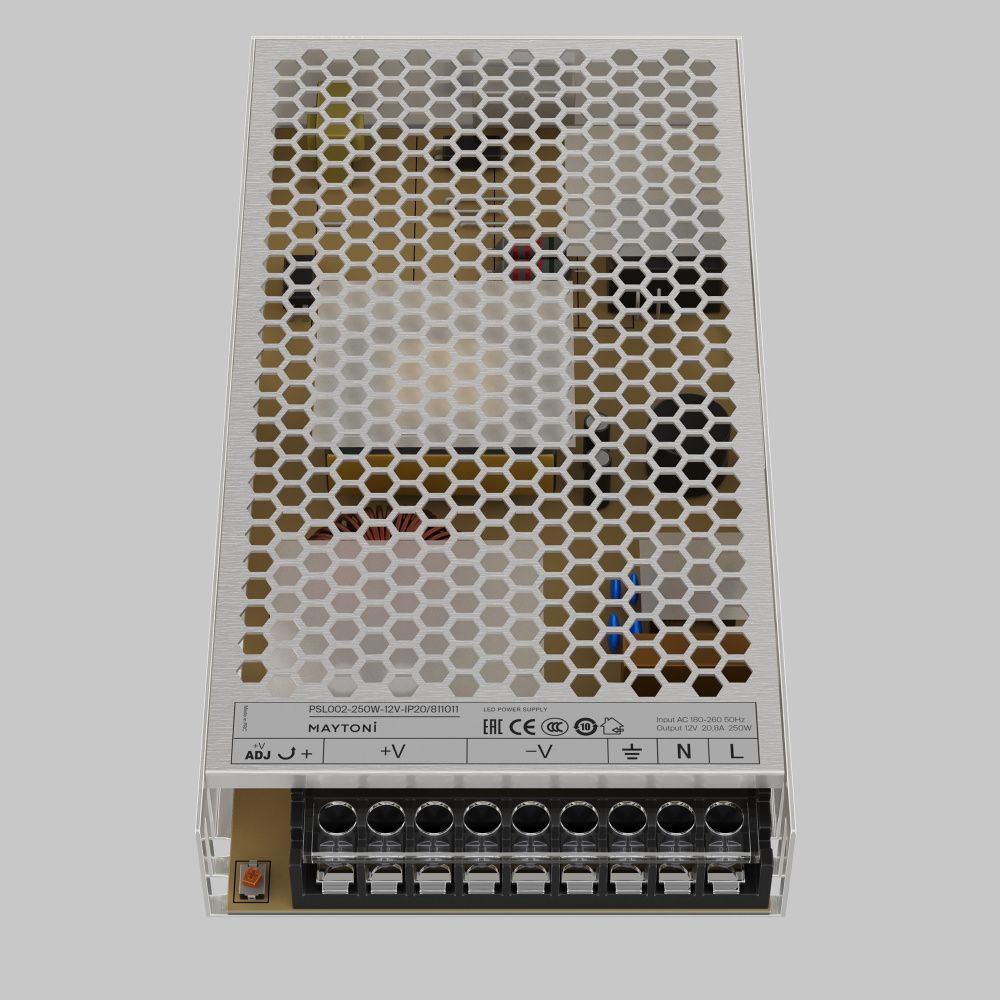 Блок питания PSL002 12V 250W IP 20 811011, 22*12*3 см, Maytoni Led Strip 811011, Серебро