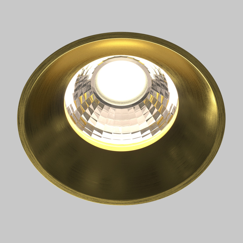 Встраиваемый светильник 7,4*7,4*6 см, LED, 12W, 4000К, Maytoni Technical ROUND DL058-12W4K-TRS-BS латунный