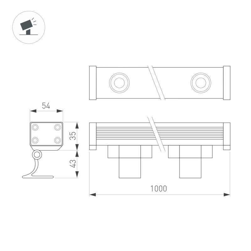 Прожектор Arlight 045477 100*5,4*7,8 см, 36W, белый (дневной)K,