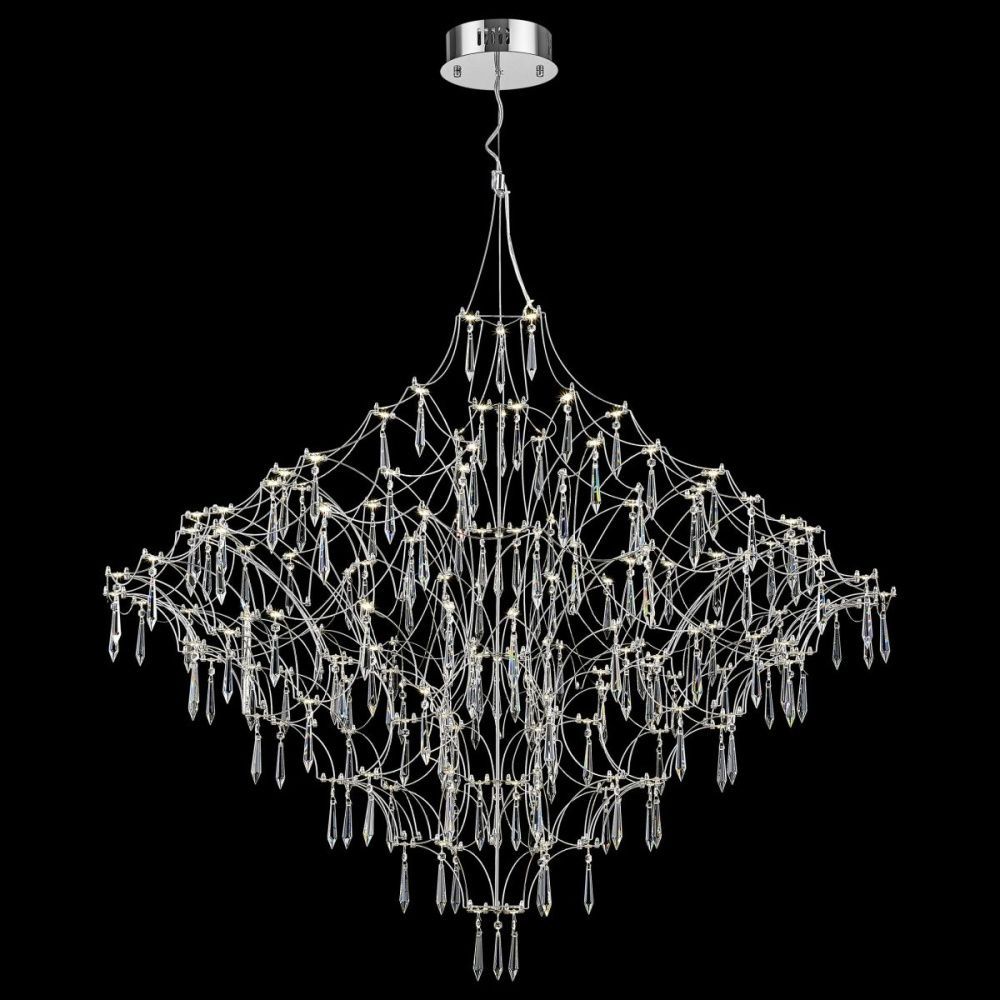 Подвесная люстра 125 см, 162W, 3000-6000K, Wertmark Fedelina WE335.12.103, хром