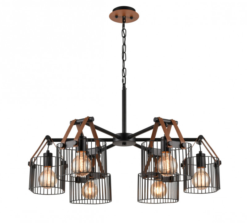 Подвесная люстра  77*128 см, 6*E27 черный Vele Luce Drago VL6332P06