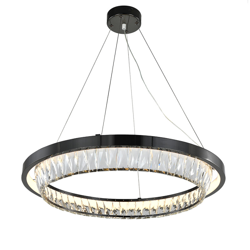 Подвесная люстра 60 см, 73W, 3000-6000K, Indigo Riva 12045/1P Black V000103L, черный, 12045/1P Black