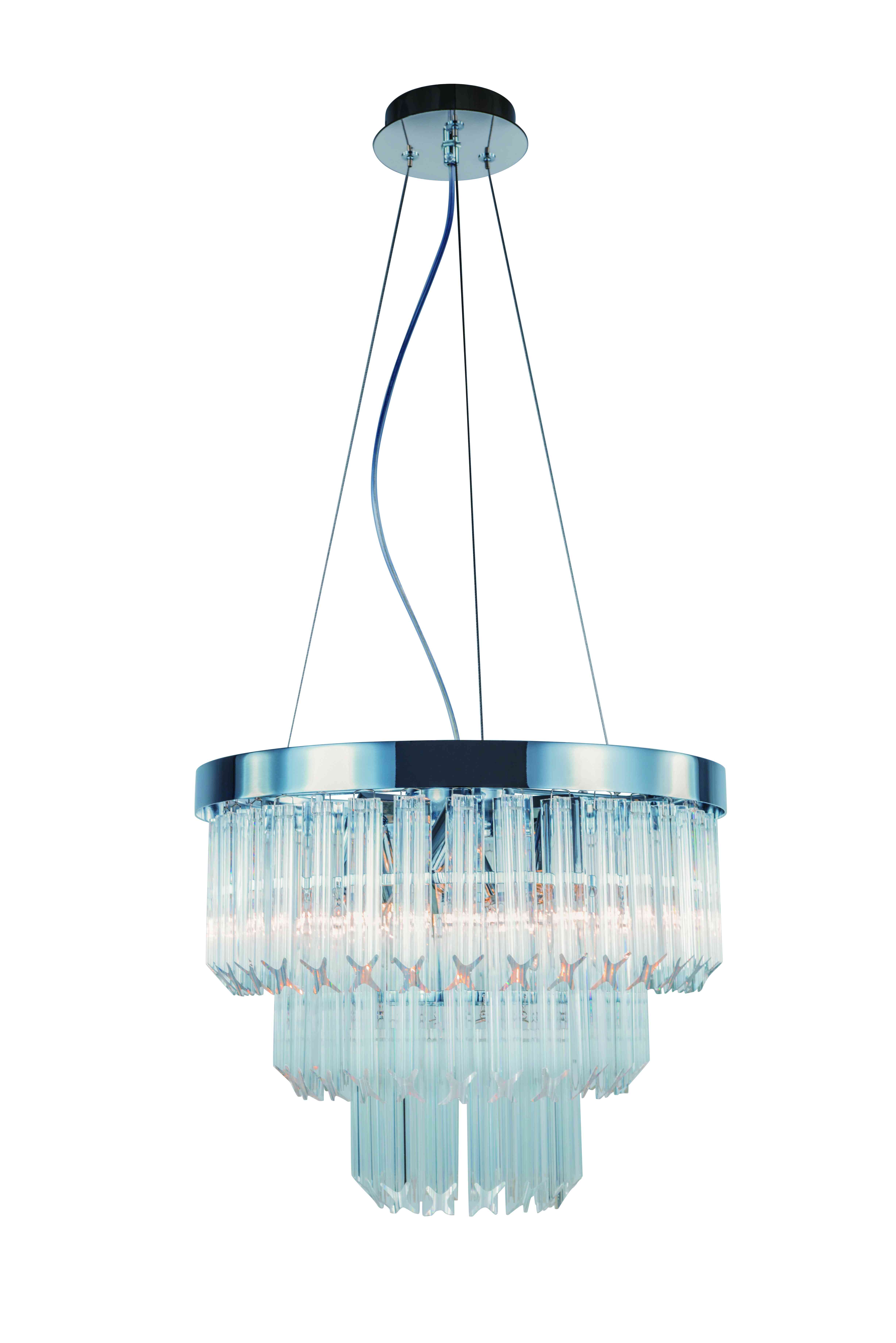 Люстра 400*350-1000, 6*E14, 40W NewRgy Cristallo 5731R/6 CHROME+CLEAR, Хром+Прозрачный