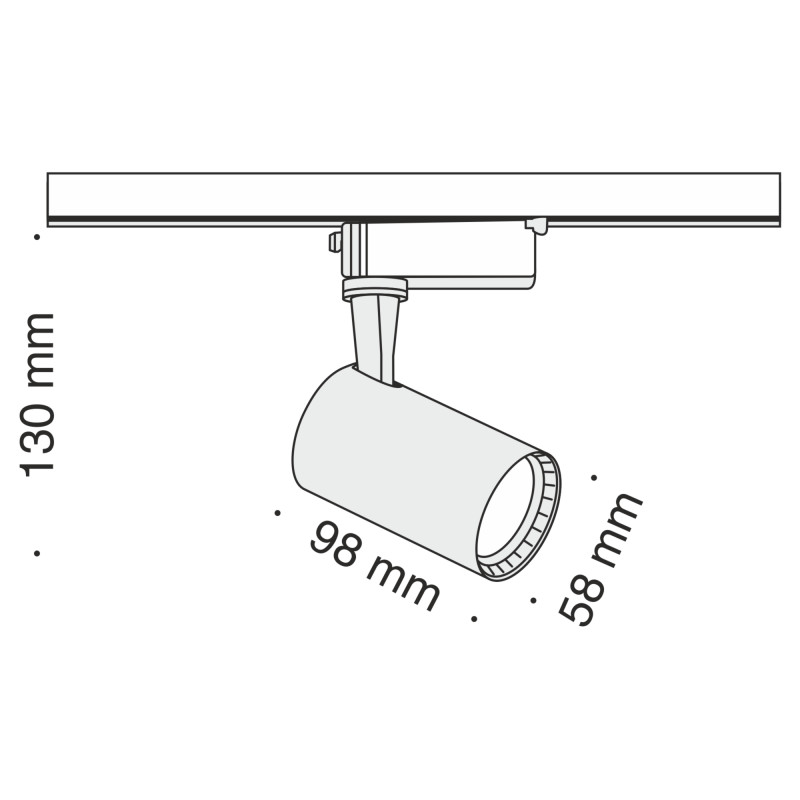 Трековый светильник Maytoni Track TR003-1-6W3K-B, черный, LED, 3W, 3000K, 480Lm