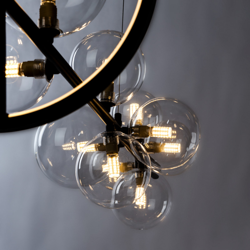 Подвесная люстра 120 см Arte Lamp Saturn A7790SP-50BK черная
