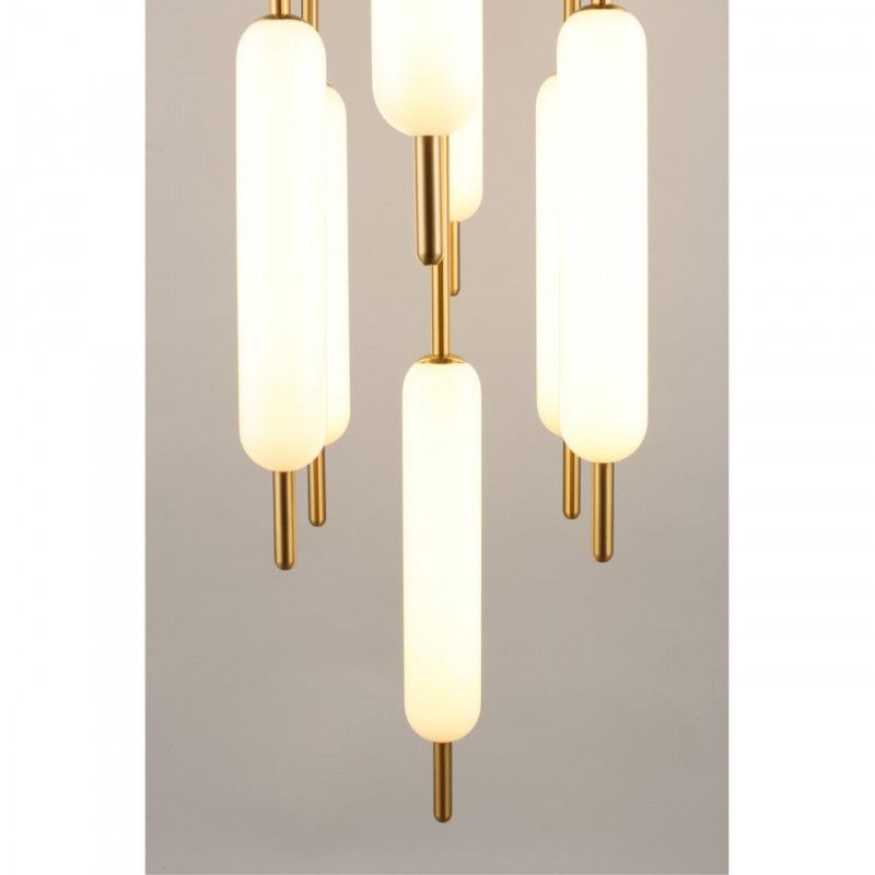 Каскадная люстра 90*180-250 см 136W, 3000K, Aployt Carla APL.010.03.136, золото матовое
