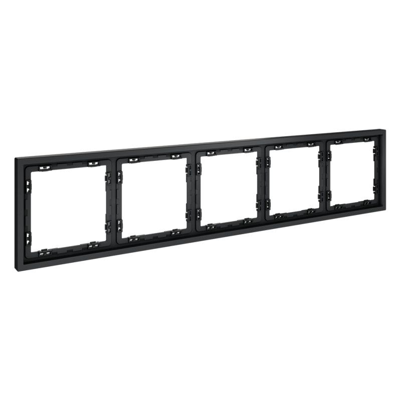 Рамка пластиковая Voltum S70 на 5 постов, графит пластик Soft touch VLS100507