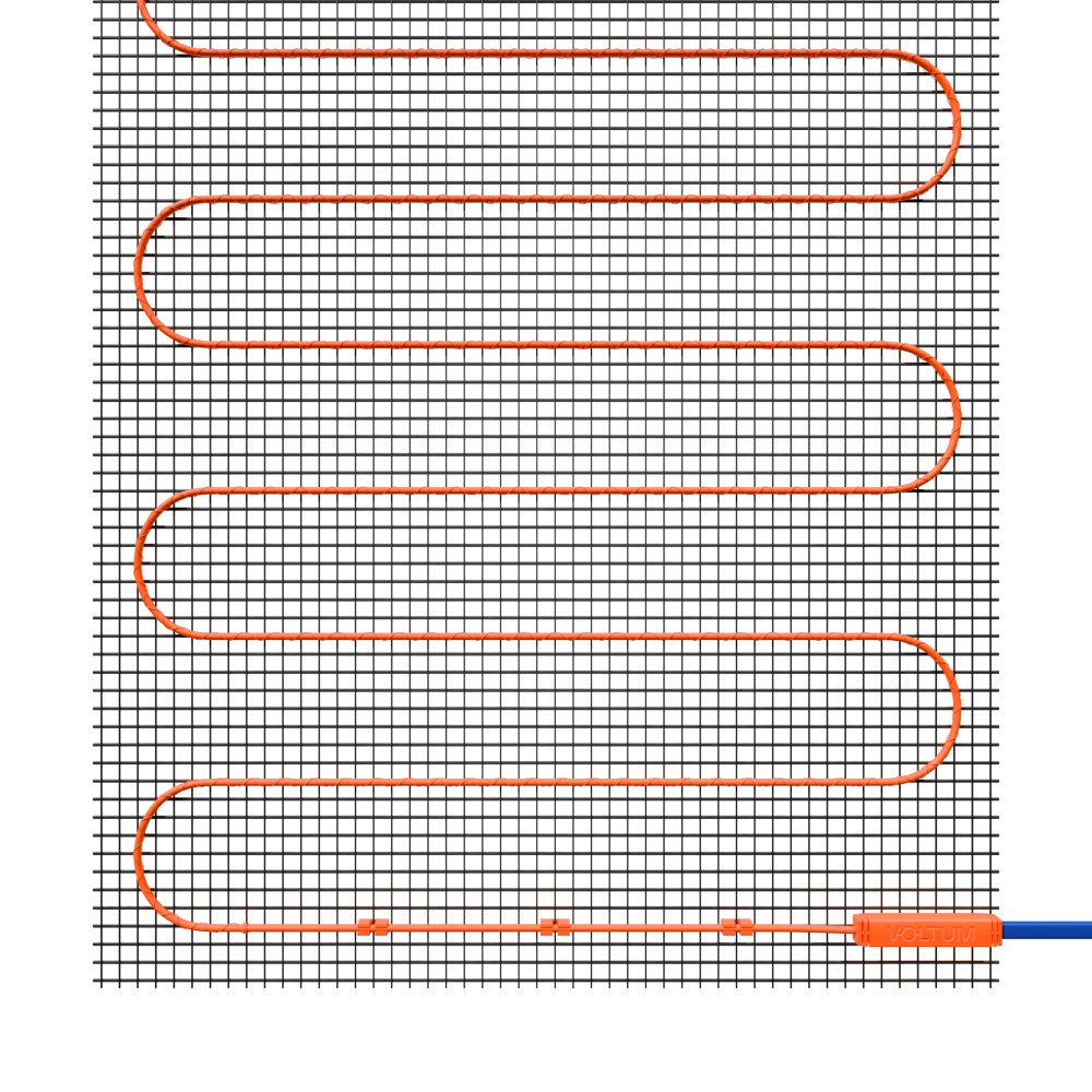 Нагревательный мат VLT01-200-3.0, 3 м2, 200 вт/м Voltum VLT01-200-3.0