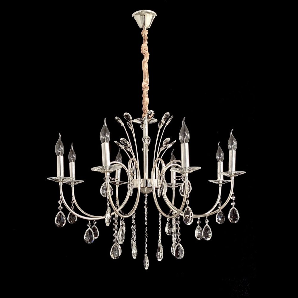 Люстра 75*75*110 см, 8*E14 Gerhort G11110/8SV+CL, Серебро