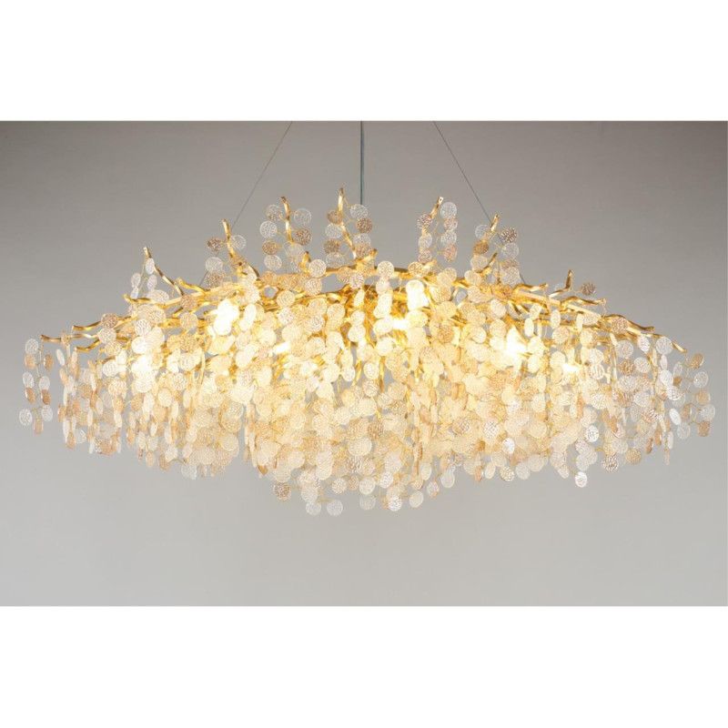 Подвесная люстра 120*60*70-160 см, 12*G9, 5W, Aployt AURORA APL.845.03.12, золотой
