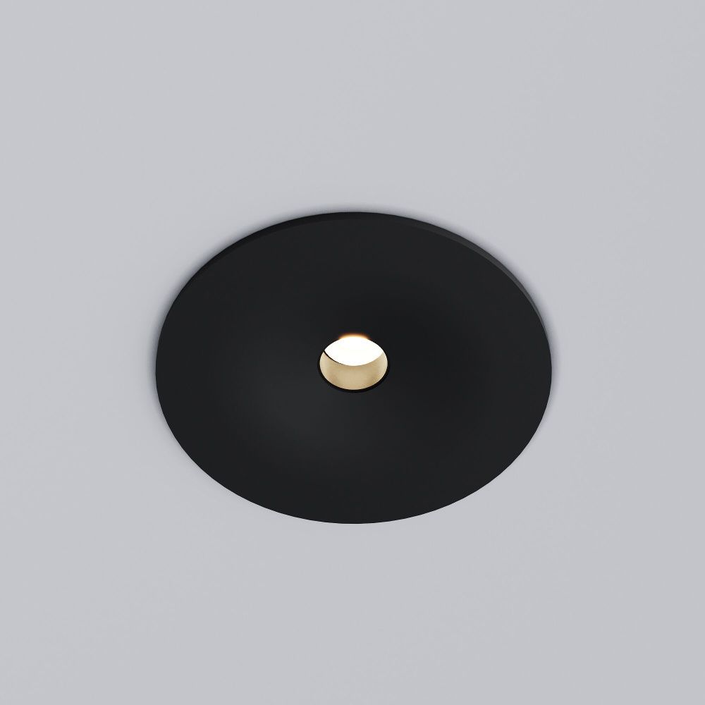 Светильник встраиваемый светодиодный 7 см, вр 5,9 см, 12W, 3000K, Elektrostandard Binnie 15275/LED, черный