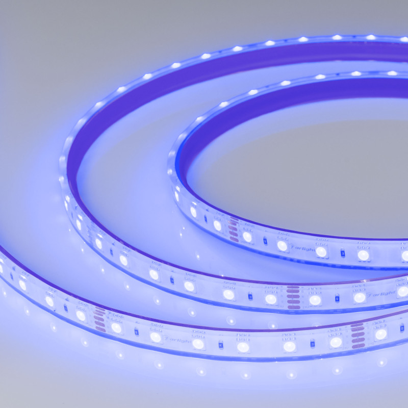 Лента герметичная RTW-PFS-B60-13mm 24V RGB (14.4 W/m, IP68, 5060, 5m) (Arlight, 14.4 Вт/м, IP68) 033791. Цена указана за 5 метров. Продается кратно 5 метрам.