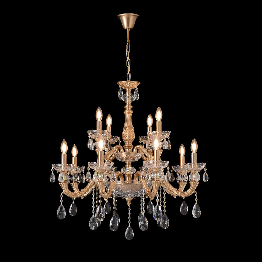 Люстра 84 см, Crystal Lux ELIZABETH SP8+4 BRASS, латунь