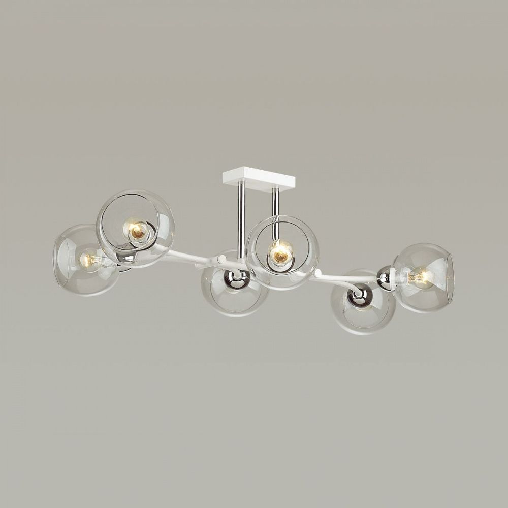 Люстра потолочная Lumion Alana 4517/6C, хром-белый