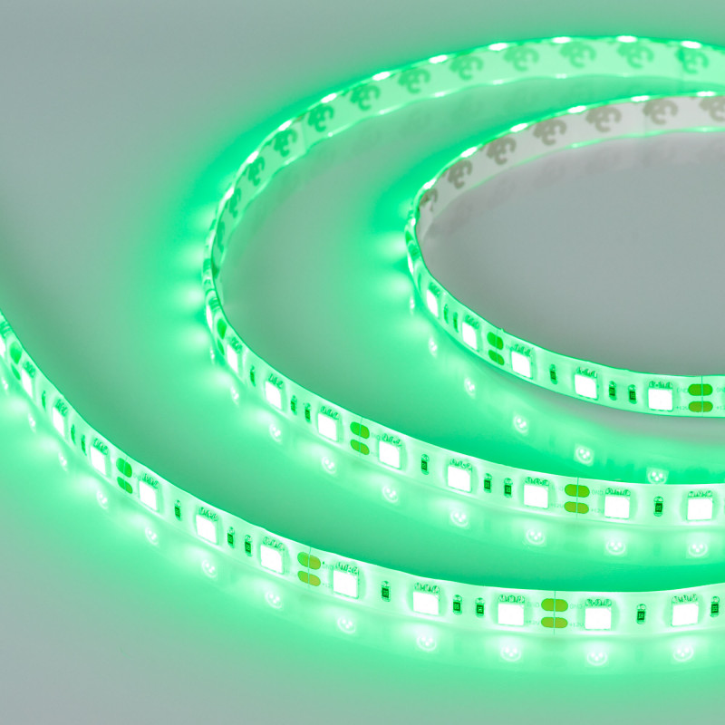 Лента RTW 2-5000SE 12V Green 2x (5060, 300 LED, LUX) (Arlight, 14.4 Вт/м, IP65) 015434. Цена указана за 5 метров. Продается кратно 5 метрам.