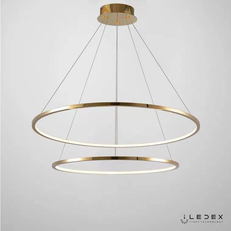 Подвесной светильник 60-120 см, LED*39W, 3000K, iLedex Axis 10112P/2-39W-3000K (6/4) BR, Латунь