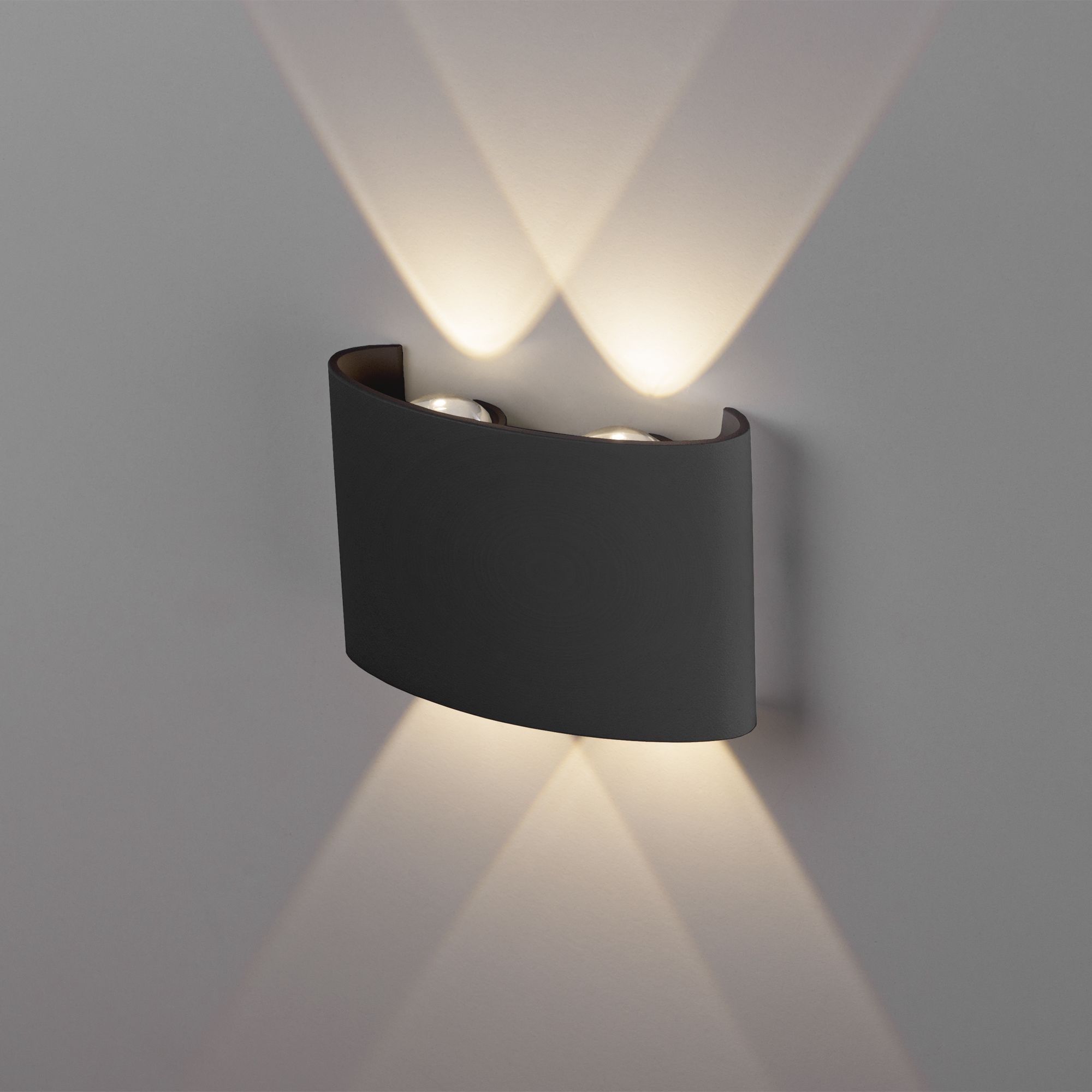 Уличный настенный светодиодный светильник TWINKY DOUBLE черный 1555 TECHNO LED  черный Elektrostandard