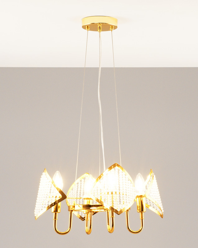 Подвесная люстра 40*120 см, E14 160 W, Moderli Shade V8050-4P Золотой
