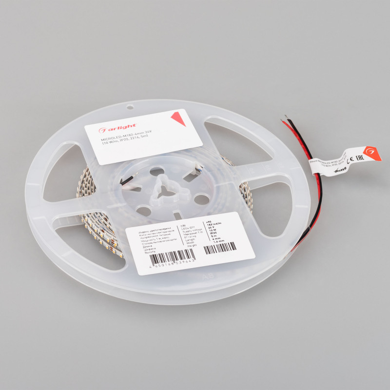 Лента MICROLED-M182-4mm 24V Warm3500 (10 W/m, IP20, 2216, 5m) (Arlight, узкая) 040540. Цена указана за 5 метров. Продается кратно 5 метрам.