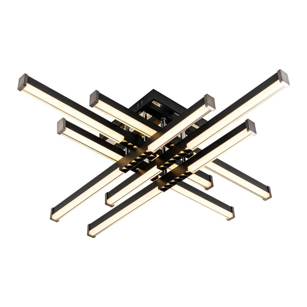 Светильник 77*77*13 см, LED*80W, 3000-6000K, Modelux  MDL.9376.700CL BK, Чёрный, Хром