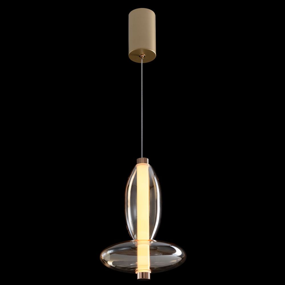 Светильник 18 см, 10W, 3000K, Crystal Lux QUASAR SP10W LED AMBER, золото