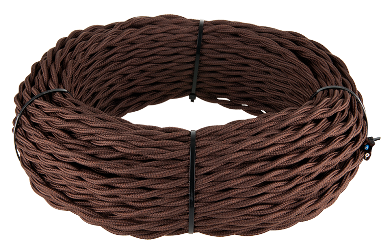Ретро кабель витой  2х1,5 (коричневый) 20м, a044154