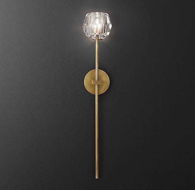 Бра Boule de Cristal Long Sconce Brass 45*11*45 см, 1*G9*40W, ImperiumLoft 44.305, Чёрный, Латунь