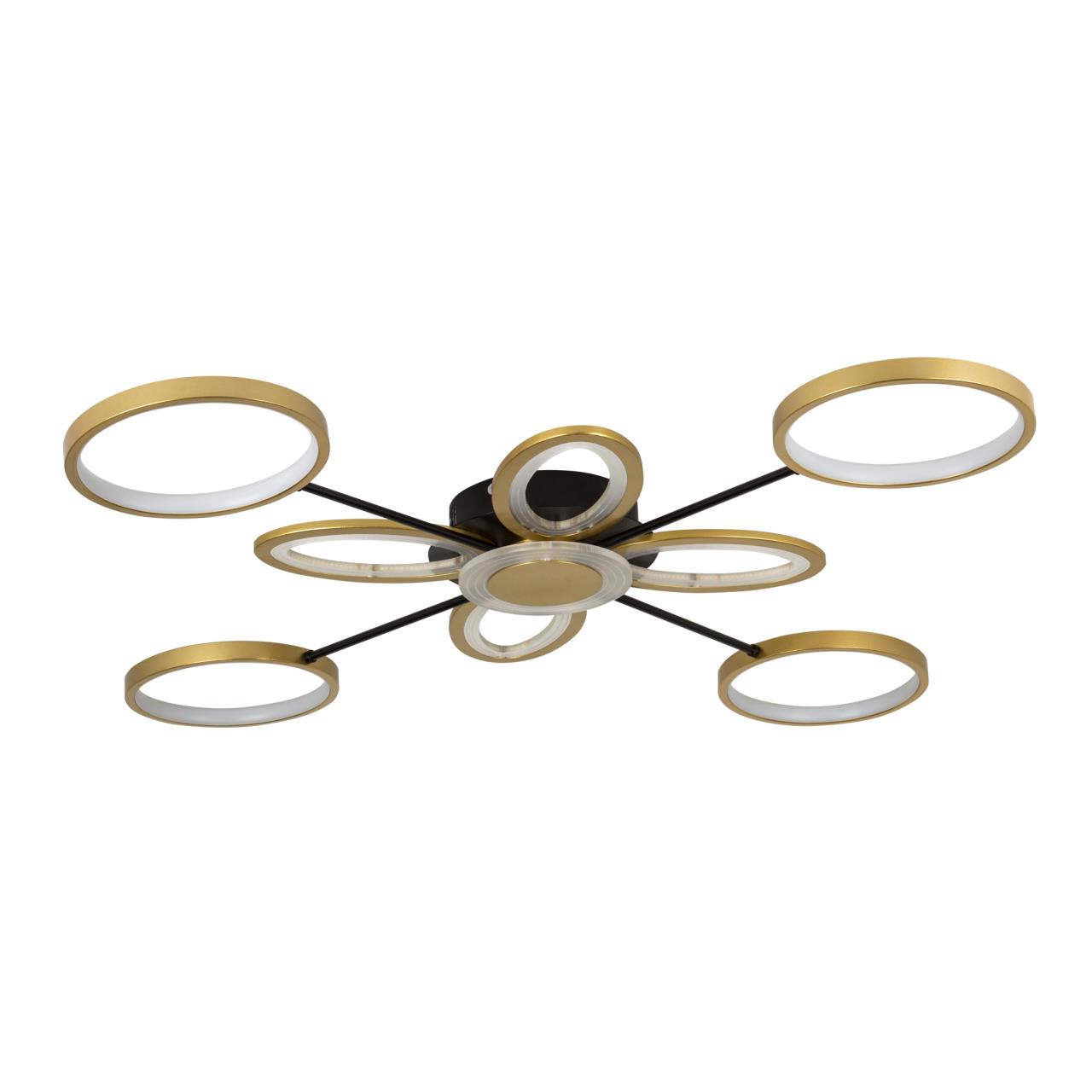 Светильник 108*108*8 см, LED 70W, 3000 / 6000K, Золото LED4U L3105-8