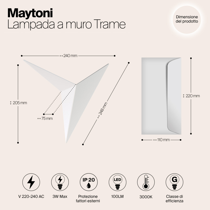 Светильник настенный Maytoni C808WL-L3W, белый/матовый