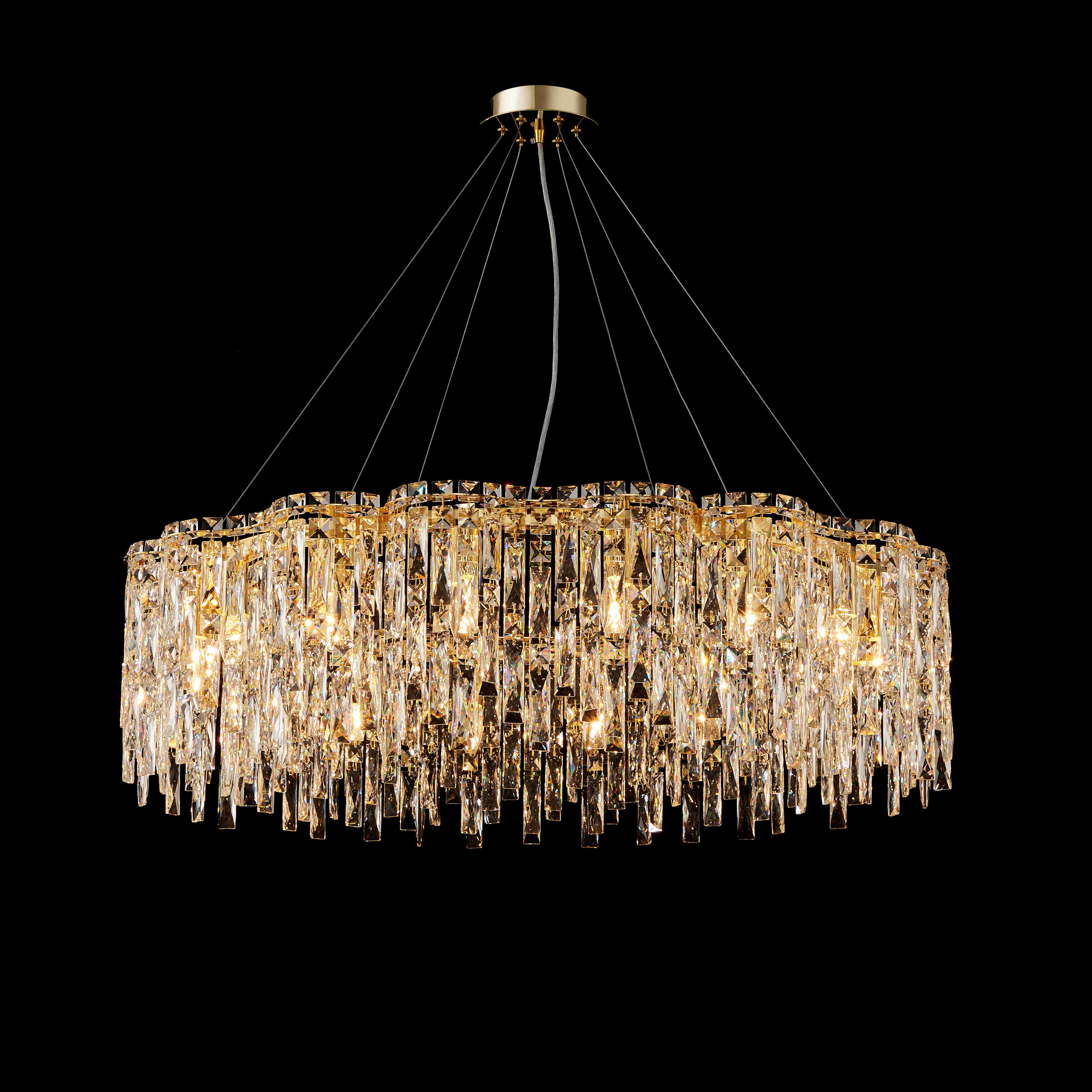 Люстра  1000*260, 16*E14, 40W NewRgy Cristallo NW031-ф1000*H260 H GOLD, H GOLD
