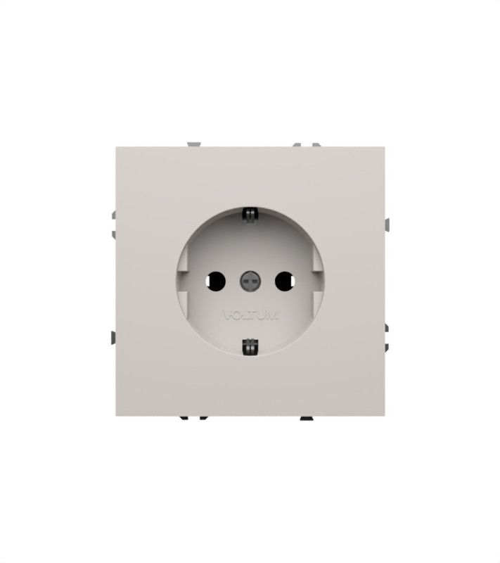 Розетка встраиваемая Voltum S70 с заземлением 16А, белый матовый пластик Soft touch VLS040102