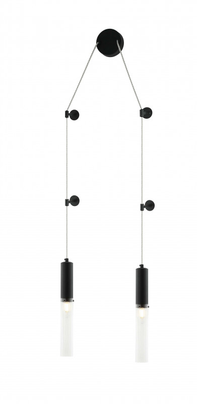 Светильник 15*60*53/150 см, 2*E14 40W Черный Stilfort Satori 2161/02/02WP
