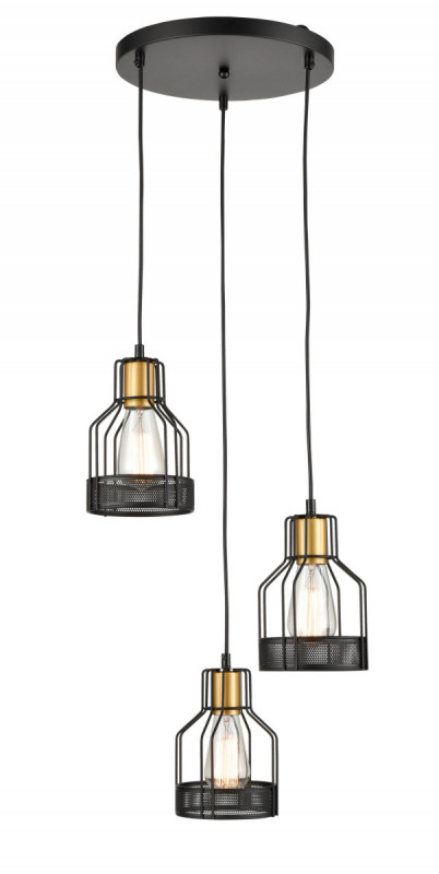 Подвесной светильник  41*166 см, 3*E27 черный, золото Vele Luce Abbis VL6262P03