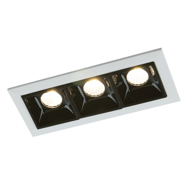 Встраиваемый светодиодный светильник Arte Lamp Grill A3153PL-3BK, черный/белый