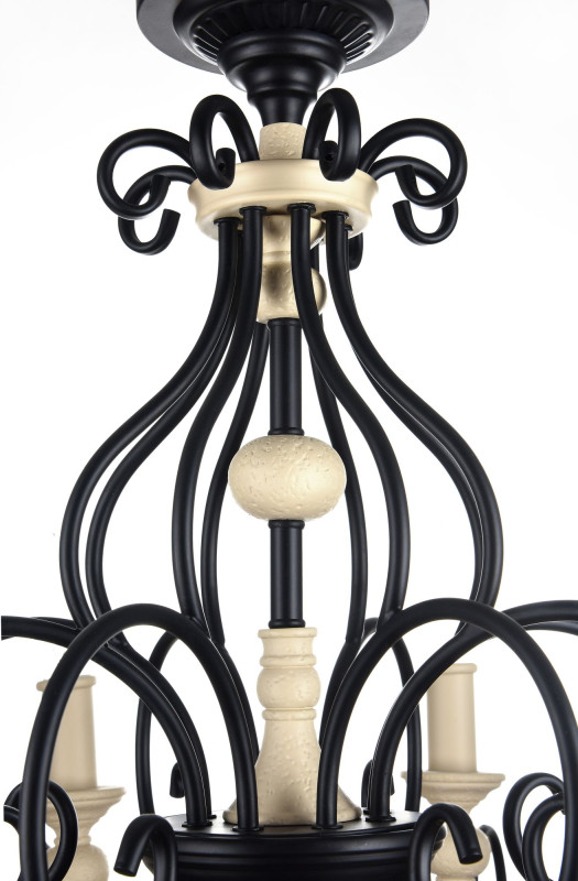 Люстра Maytoni Karina H631-PL-08-B, диаметр 88 см, черный, кремовый