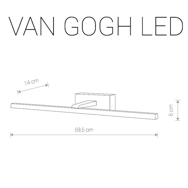 Настенный светильник 60 см Nowodvorski VAN GOGH LED 9350,1хLEDх12, 3000К, белый