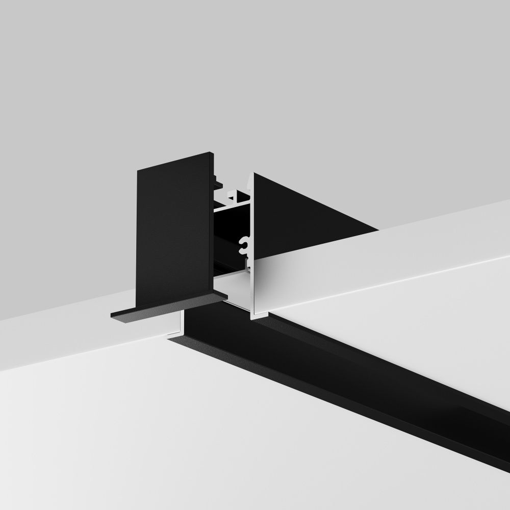 Алюминиевый профиль встраиваемый скрытого монтажа 35x42 (Черный, 2 м), ALM-3542-B-2M 632015, 200*3*4 см, Maytoni  632015, Черный