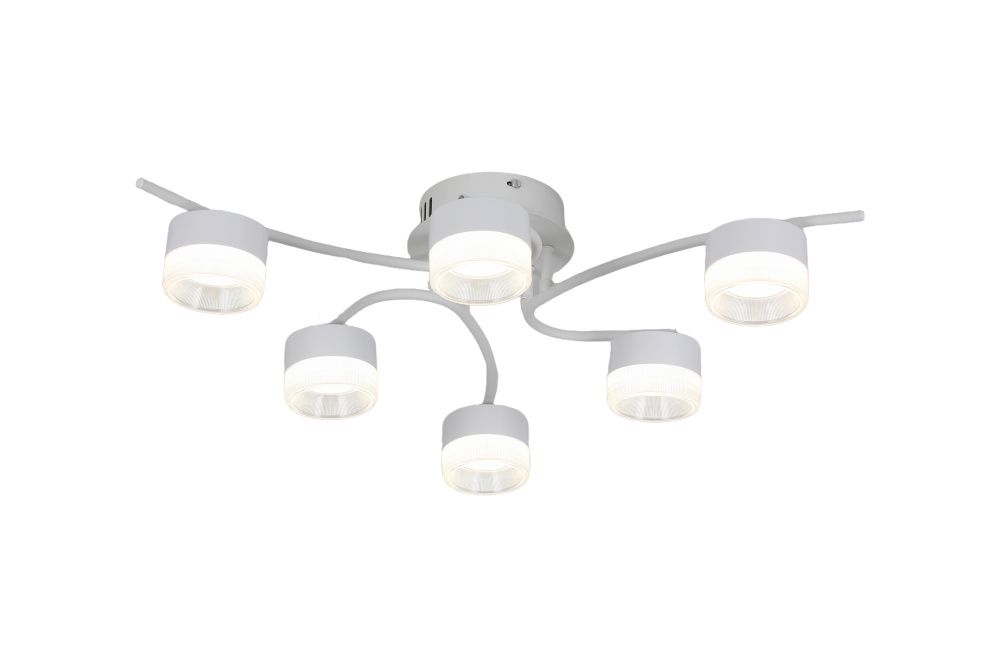 Люстра Ø700, мм, 6*15W (90W), WHITE (Белый) Rilon 9496/6 WHITE