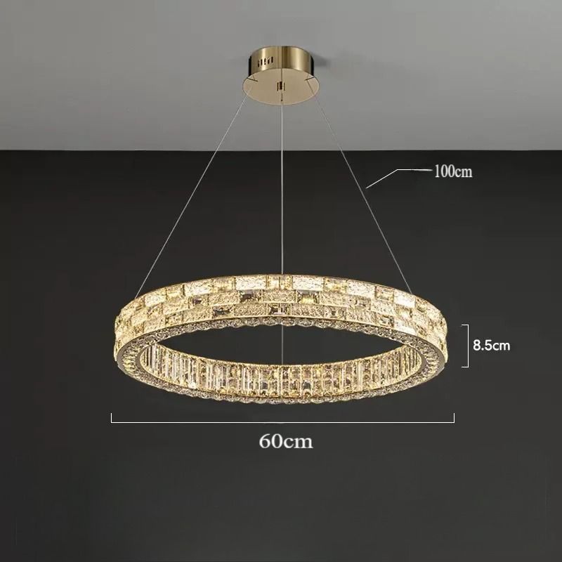 Люстра 8852-600GD, D600 / H100 LED, 90W, 3000/4000/6000K, Alva Donna,