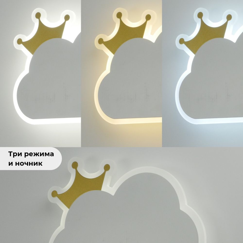Светильник настенный DZN-8575 БЕЛЫЙ+ЗОЛОТО  D310*200/H60/1/LED/14W/2800-6500K BABYPIN 24-06