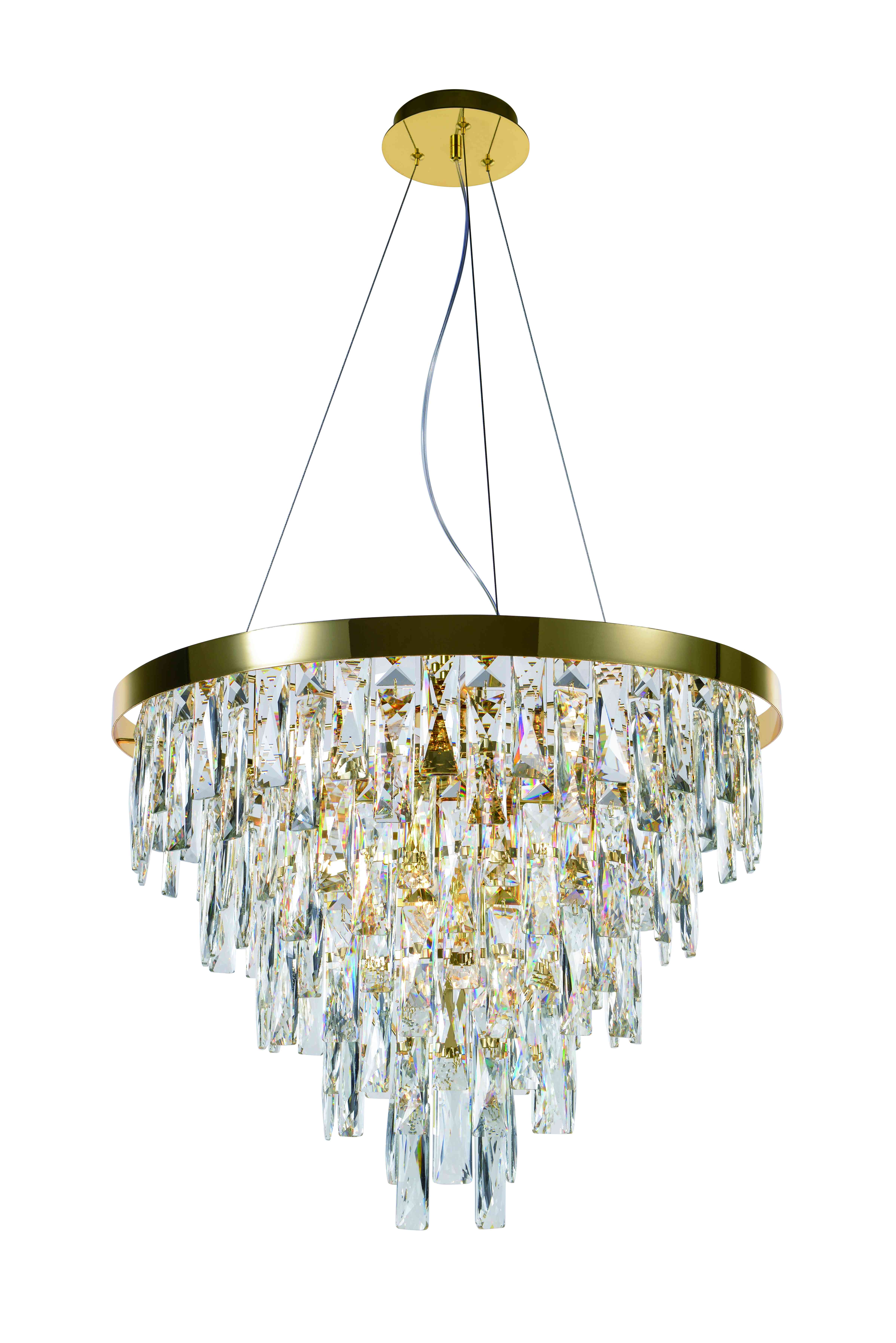 Люстра 600*450-1000, 10*E14, 40W NewRgy Cristallo 5729E/10A GOLD+CLEAR, Золото+прозрачный