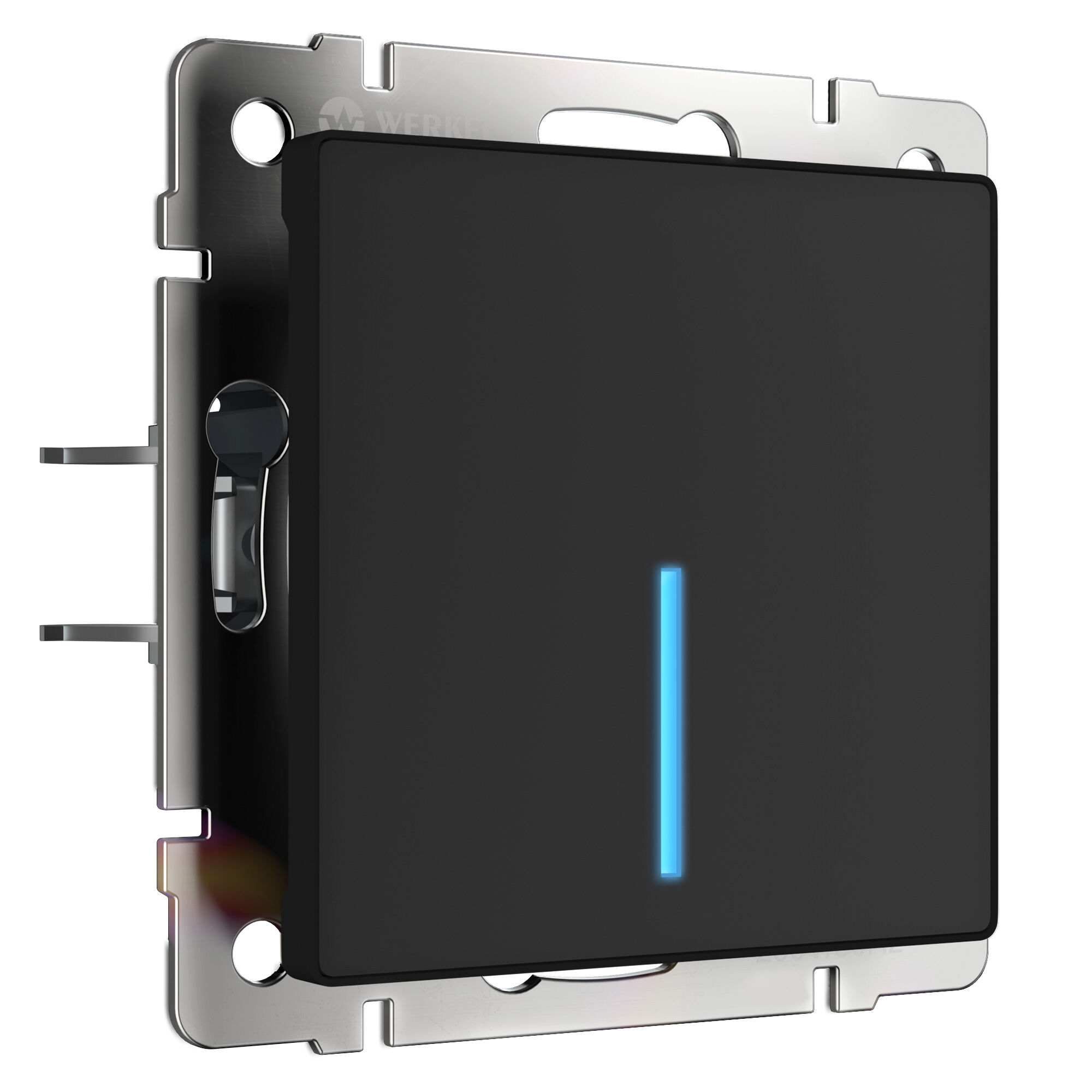 Сенсорный выключатель одноклавишный с подсветкой 1000 Вт (черный матовый) W4510008 Встраиваемые механизмы черные Werkel